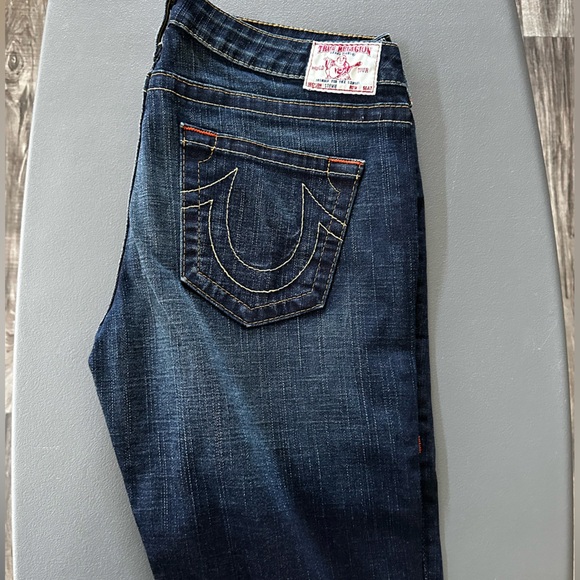 True Religion jeans - Dark Wash - Yellow Stitching - Picture 4 of 4